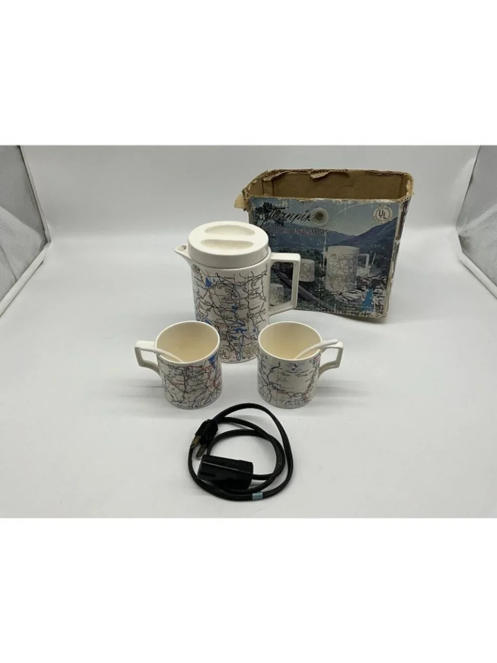 Turnpike 5 Pc Electric Hot Drink Set MCM Collectible From National Silver Co.